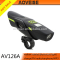 3w white front bicycle led light with mp3 bluetooth speaker AV126A[AOVEISE]